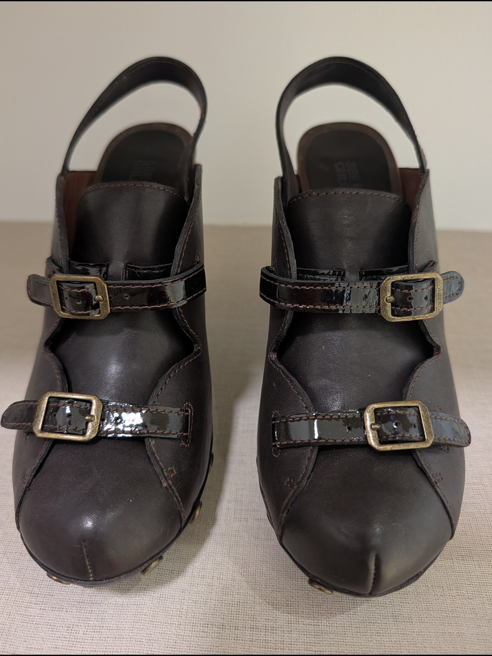 See By Chloe Brown Leather Slingback Clog - Size 38